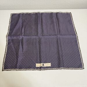 Robert Talbott Silk Pocket Square Mini Scarf Purple Printed in Italy